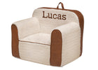 Cream Sherpa with Brown Leather (5047) 4-Personalized Cozee Sherpa and Faux Leather Chair for Kids