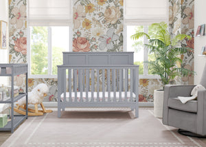 Grey (026) 2-Sweet Beginnings Hart Flat Top 6-in-1 Convertible Crib
