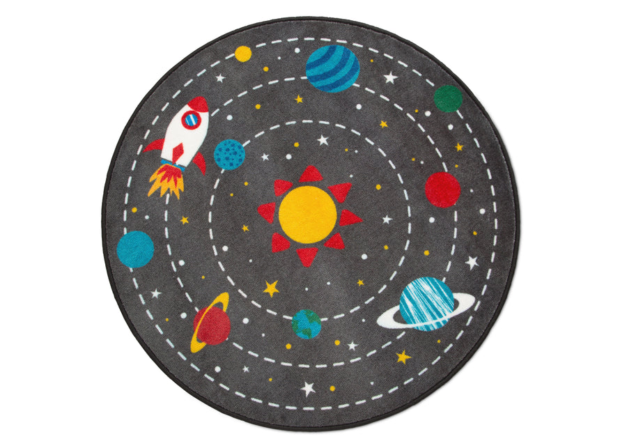 Outer Space (3222) 2-Outer Space Round Area Rug for Kids, 39-Inch