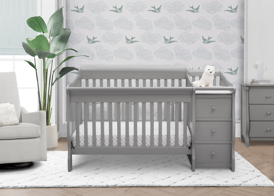 Grey (026) 1-Princeton Junction Convertible Crib and Changer