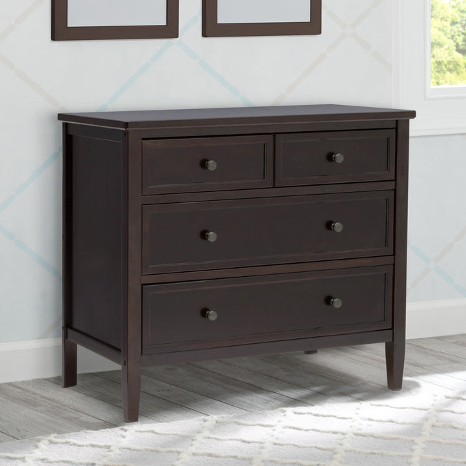 Epic 3 Drawer Dresser with Interlocking Drawers Dark Chocolate (207) 26-Epic 3 Drawer Dresser with Interlocking Drawers
