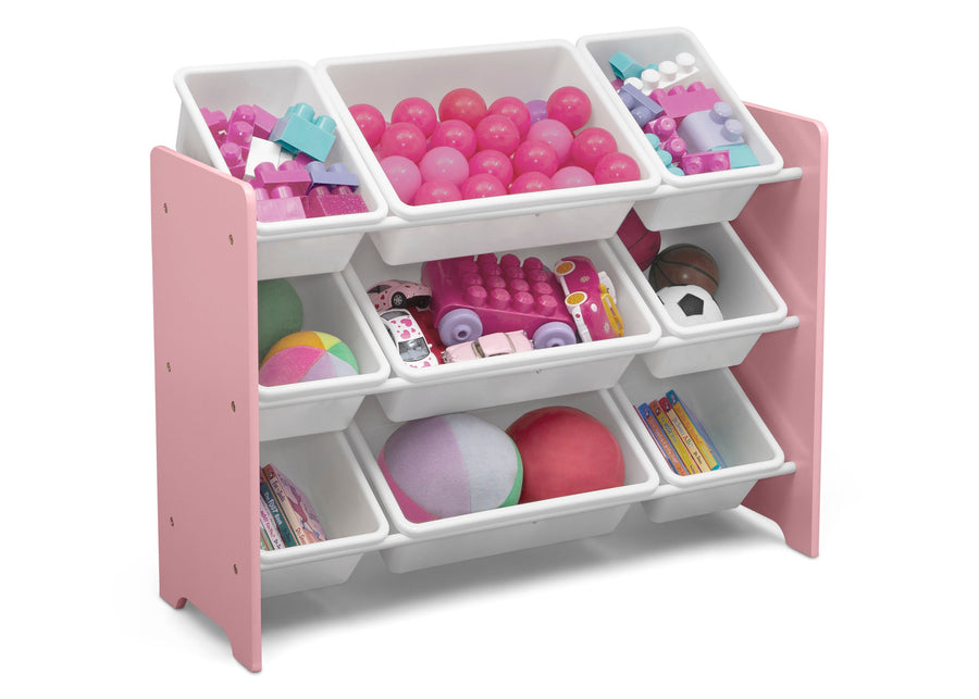 Dusty Rose Pink (692C) 25-MySize 9 Bin Plastic Toy Organizer