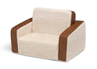 Cream Sherpa with Brown Leather (5047) 4-Cozee Flip-Out Sherpa and Leather 2-in-1 Convertible Chair to Lounger for Kids