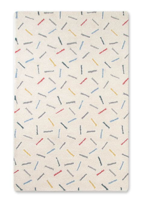 Assorted (999) 3-Colored Sprinkles Hand-Tufted 100% Wool Area Rug 5x8