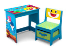 Baby Shark (1127) 3-Baby Shark Wood Art Desk and Chair Set