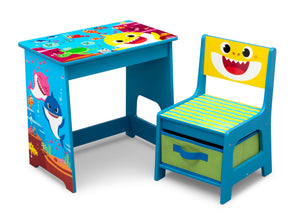 Baby Shark (1127) 3-Baby Shark Wood Art Desk and Chair Set