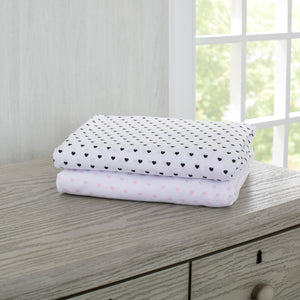 Hearts (3014) 4-Hearts Fitted Crib Sheets - 2 Pack