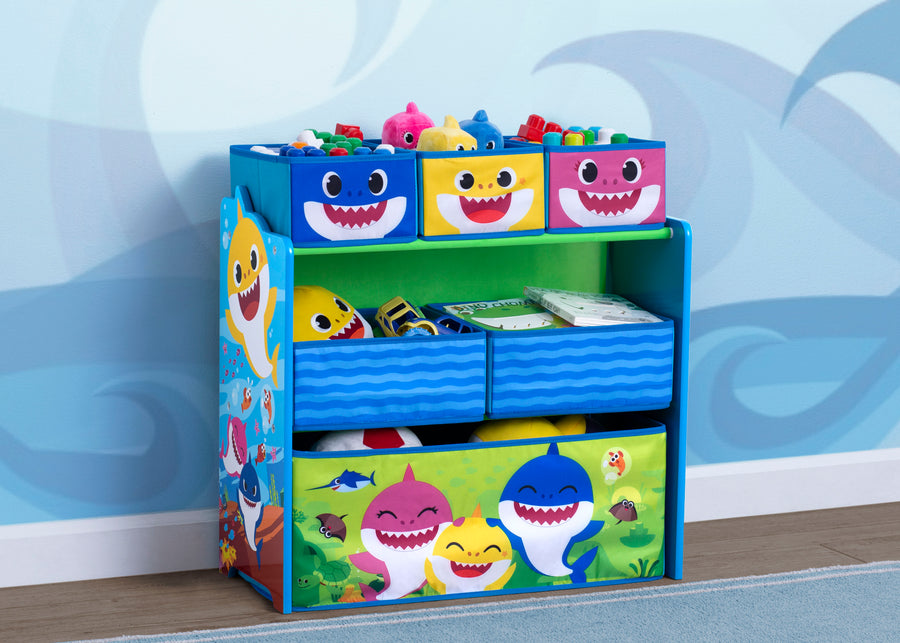 Baby Shark (1127) 1-Baby Shark Design & Store 6 Bin Toy Storage Organizer