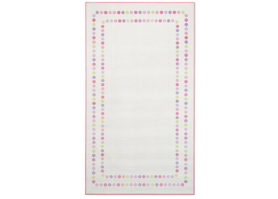 Pearl Dot (3027) 2-Pearl Dot Rectangle Area Rug for Kids, 53-Inch x 59-Inch