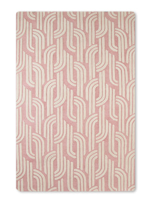 Pink and Grey (929) 3-Rose Links Hand-Tufted Wool Blend Area Rug 5x8