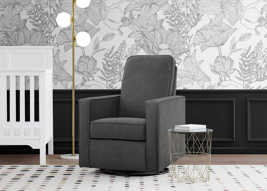 Dark Grey (1455) 9-Skye Nursery Glider Swivel Chair with LiveSmart Fabric