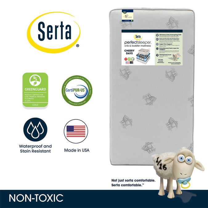 No Color (NO) 2-Serta Perfect Sleeper Cheery Days Crib and Toddler Mattress