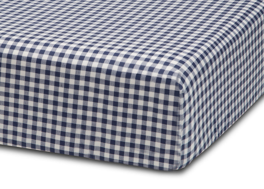 Navy Gingham (3220) 4-Navy Gingham 3-Piece Twin Sheet Set