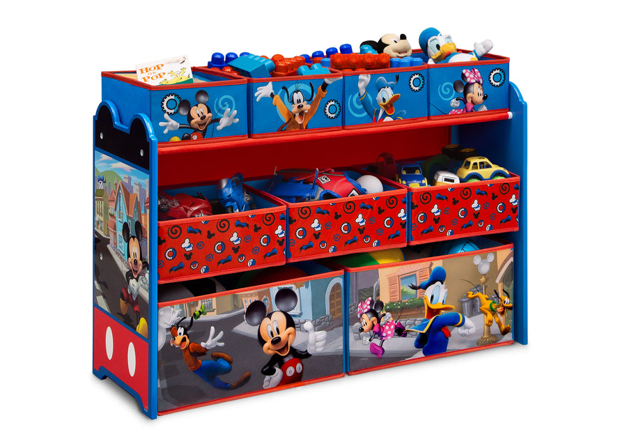 Mickey Hot Dog (1054) 4-Mickey Mouse Deluxe 9 Bin Design and Store Toy Organizer