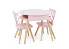 Blush Pink with Natural  (1380) 3-Hudson Storage Table & 2-Piece Chair Set