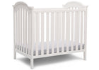 Textured White (1349) 7-Farmhouse Mini Baby Crib with 2.75-inch Mattress