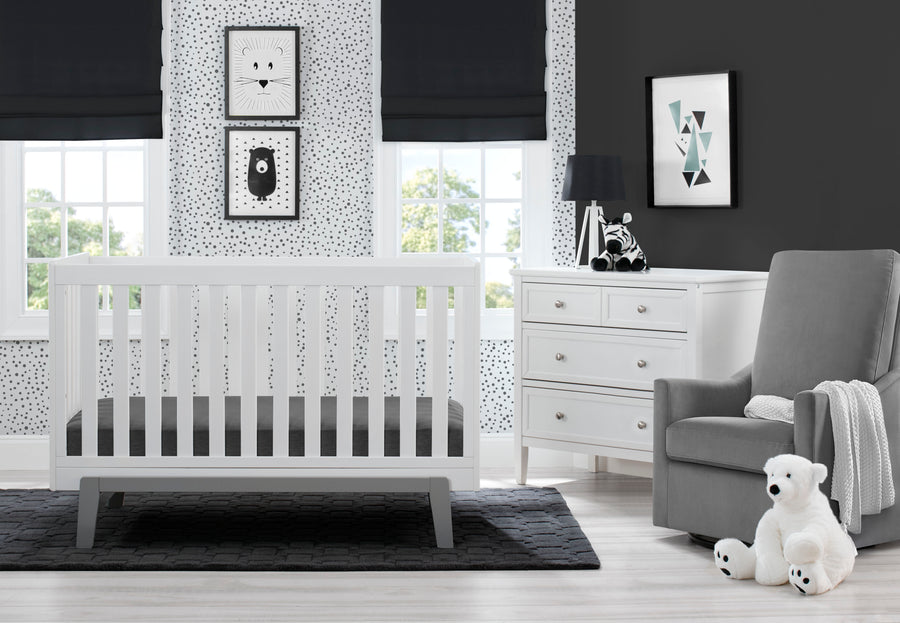 Aster 3-in-1 Convertible Crib Bianca White with Grey (166) 2-Aster 3-in-1 Convertible Crib
