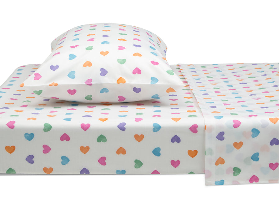 Hearts (3014) 3-Hearts Printed 3-Piece Twin Sheet Set