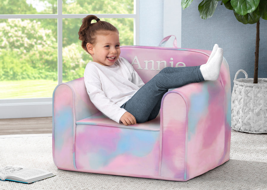 Blue & Pink Tie-Dye (5062) 1-Personalized Tie-Dye Cozee Chair