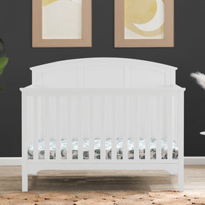 Textured White (1349) 23-Sweet Beginnings Sage Curve Top 6-in-1 Convertible Crib