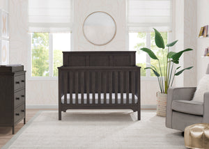 Textured Stone Grey (1460) 1-Sweet Beginnings Sage Flat Top 6-in-1 Convertible Crib
