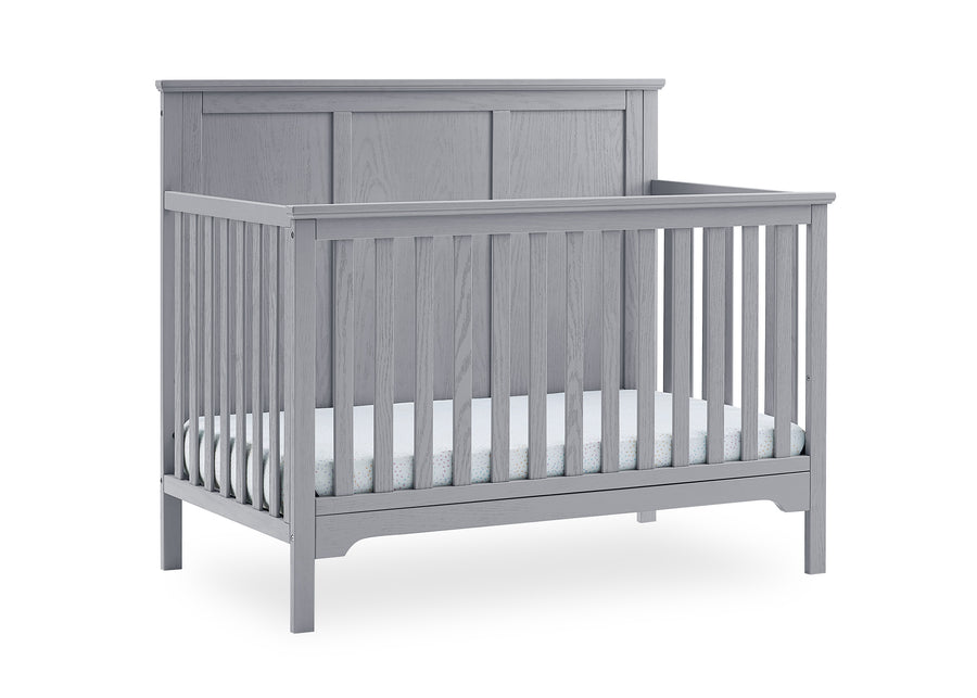 Textured Grey (1450) 3-Sweet Beginnings Sage Flat Top 6-in-1 Convertible Crib