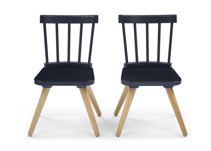 Midnight Grey with Natural (1372) 17-Hudson Storage Table & 2-Piece Chair Set