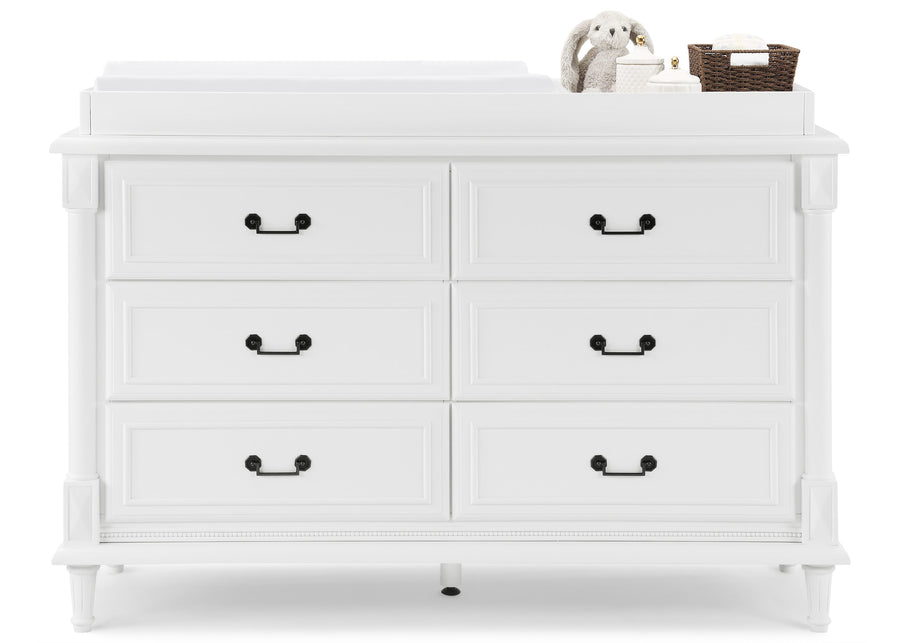 DCB: Bianca White (130) 7-Juliette 6 Drawer Dresser with Changing Top