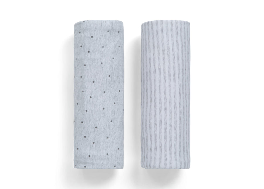 Grey Dots & Stripes (2408) 15-babyGap Reversible 100% Organic Cotton Blankets - 2 Pack