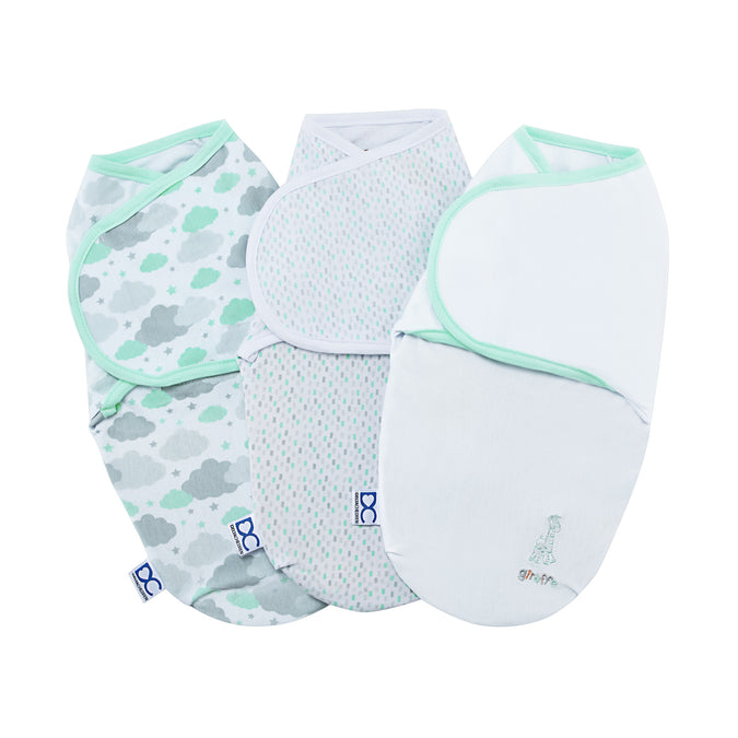 Unisex (5005) 6-Little Lambs Adjustable Swaddle Wrap - Size Extra Small, Fits Babies 0-3 Months/4-7 lbs., 3-Pack