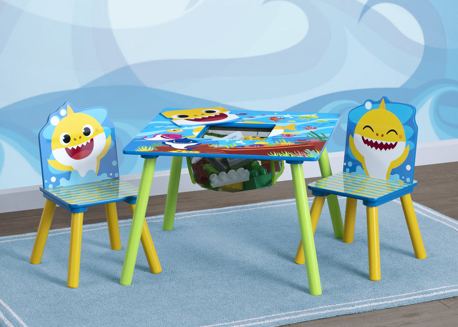 Baby Shark (1127) 1-Baby Shark Kids Table and Chair Set With Storage