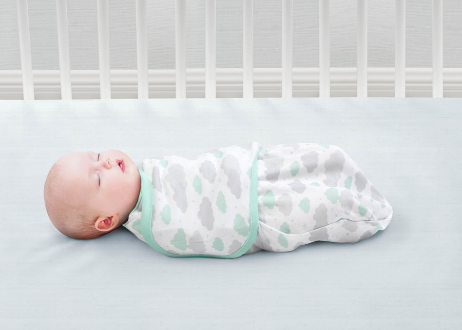 Unisex (5005) 1-Little Lambs Adjustable Swaddle Wrap - Size Small/Medium, Fits Babies 0-3 Months/7-14 lbs., 4-Pack