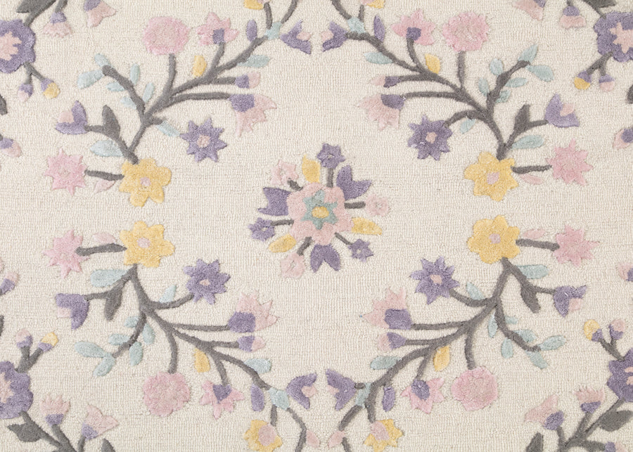 Assorted (999) 4-Floral Garden Hand-Tufted Wool Blend Area Rug 5x8