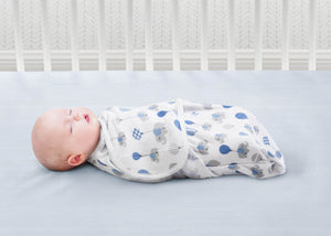 Boy (5003) 0-Little Lambs Adjustable Swaddle Wrap - Size Small/Medium, Fits Babies 0-3 Months/7-14 lbs., 4-Pack
