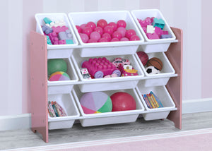 Dusty Rose Pink (692C) 1-MySize 9 Bin Plastic Toy Organizer