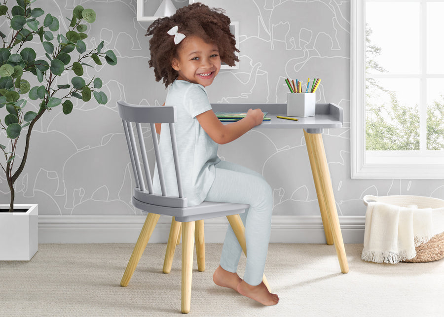 Grey with Natural (1359) 1-Essex Desk & Chair Set