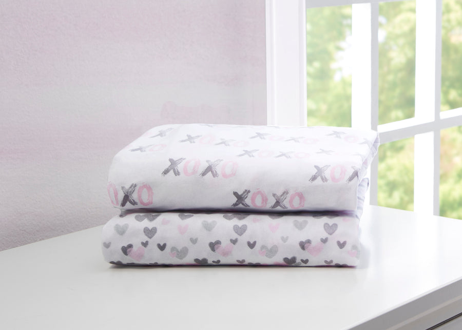 Hearts N Kisses (3021) 1-Hearts N Kisses Fitted Crib Sheets - 2 Pack