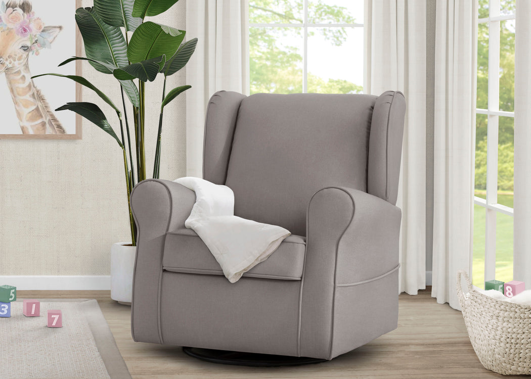 Reston Nursery Glider Swivel Rocker ChairFrench Grey (1304)