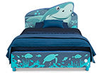 Blue (2027) 3-Shark Upholstered Twin Bed