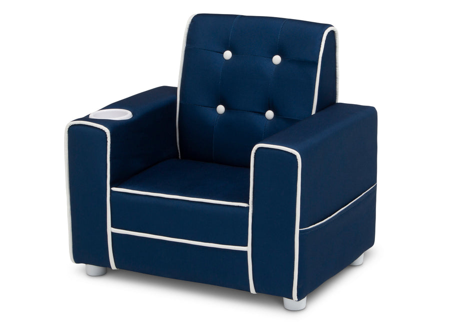 Blue (289C) 12-Chelsea Kids Upholstered Chair with Cup Holder
