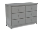 Grey (026) 3-Emerson 6 Drawer Dresser with Interlocking Drawers