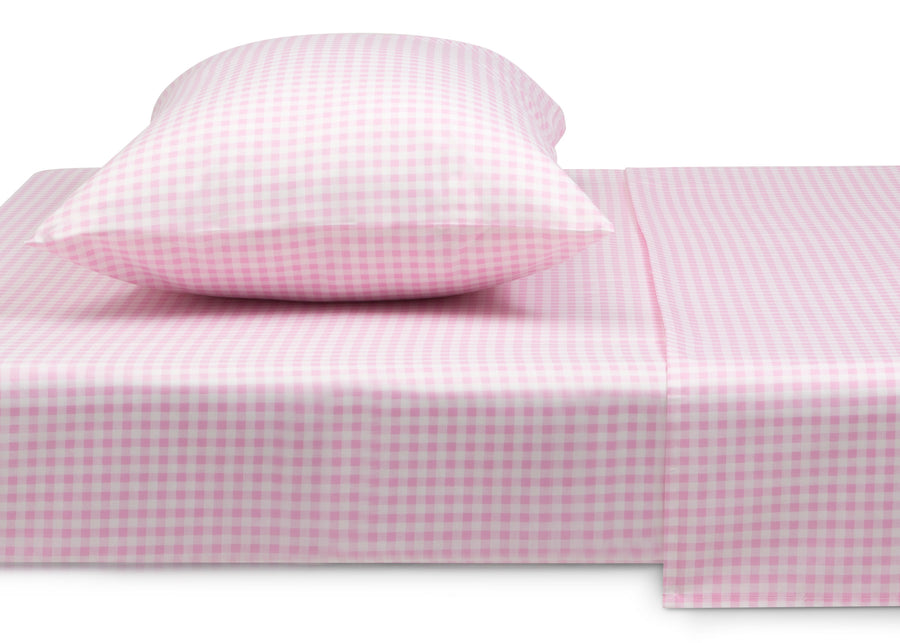 Pink Gingham (3022) 3-Pink Gingham 3-Piece Twin Sheet Set