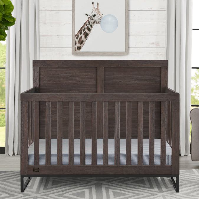 Rustic Grey with Matte Black (1469) 17-Foundry 6-in-1 Convertible Crib