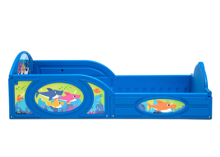 Baby Shark (1127) 3-Baby Shark Plastic Sleep and Play Toddler Bed with Attached Guardrails