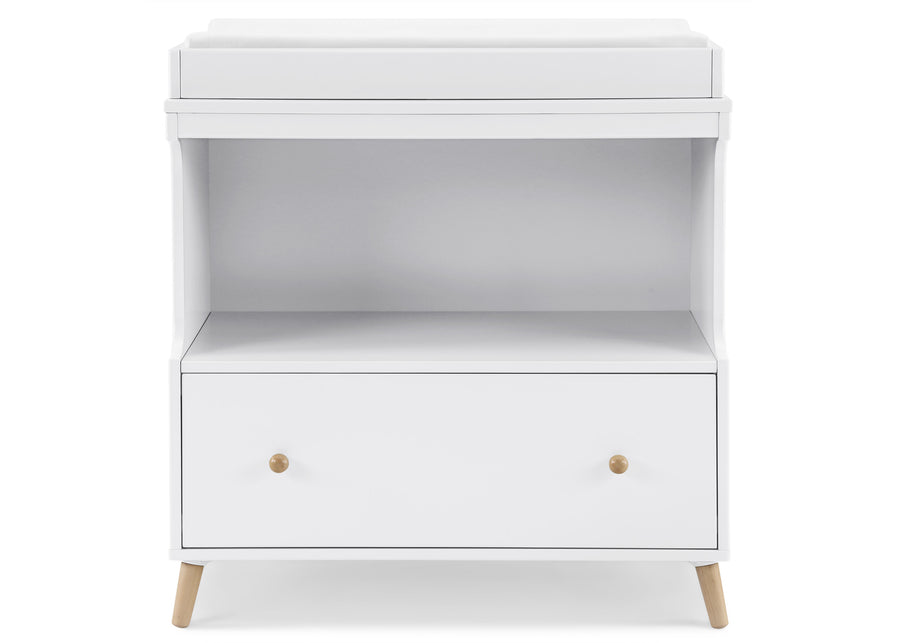 Bianca White with Natural (123) 8-Essex Convertible Changing Table with Drawer