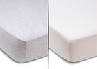 Assorted (999) 4-Fitted Crib Sheets - 2 Pack, White & Heather Grey