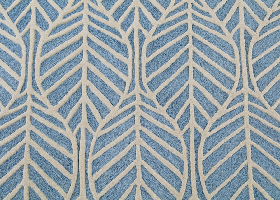Assorted (999) 4-Blue Palm Hand-Tufted 100% Wool Area Rug 5x8