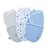 Boy (5003) 2-Little Lambs Adjustable Swaddle Wrap - Size Extra Small, Fits Babies 0-3 Months/4-7 lbs., 3-Pack