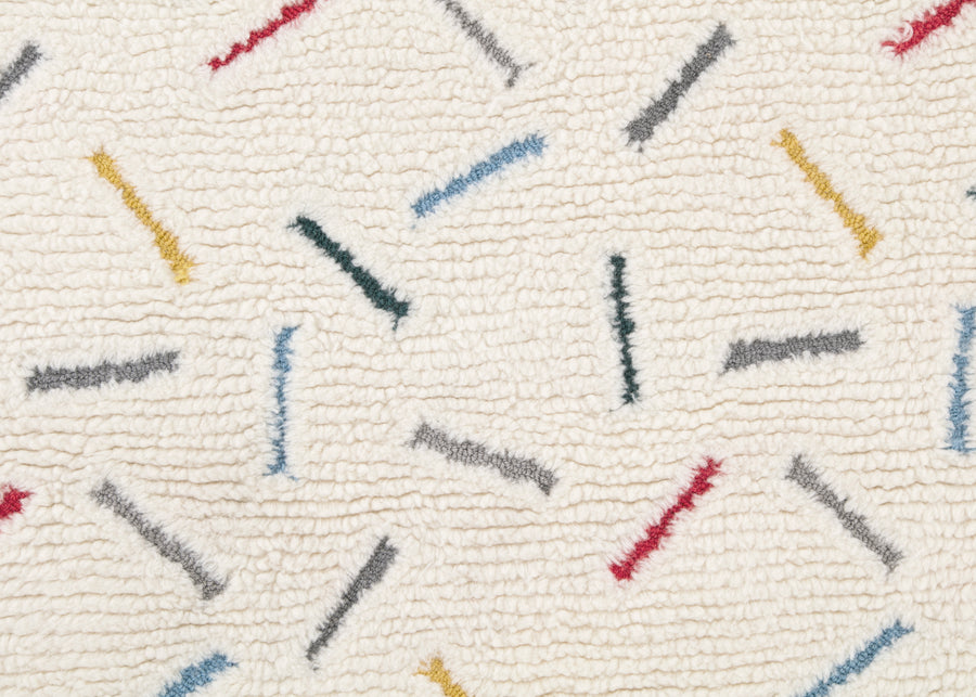 Assorted (999) 4-Colored Sprinkles Hand-Tufted 100% Wool Area Rug 5x8