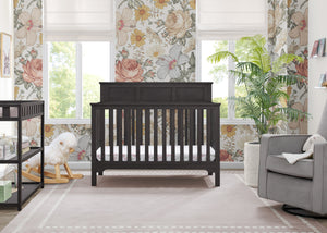 Stone Grey (1456) 1-Sweet Beginnings Hart Flat Top 6-in-1 Convertible Crib